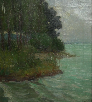 Clauder Margit (1880-körül): Folyóparti táj