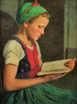 Glatz Oszkár (1872-1958): Olvasó lány